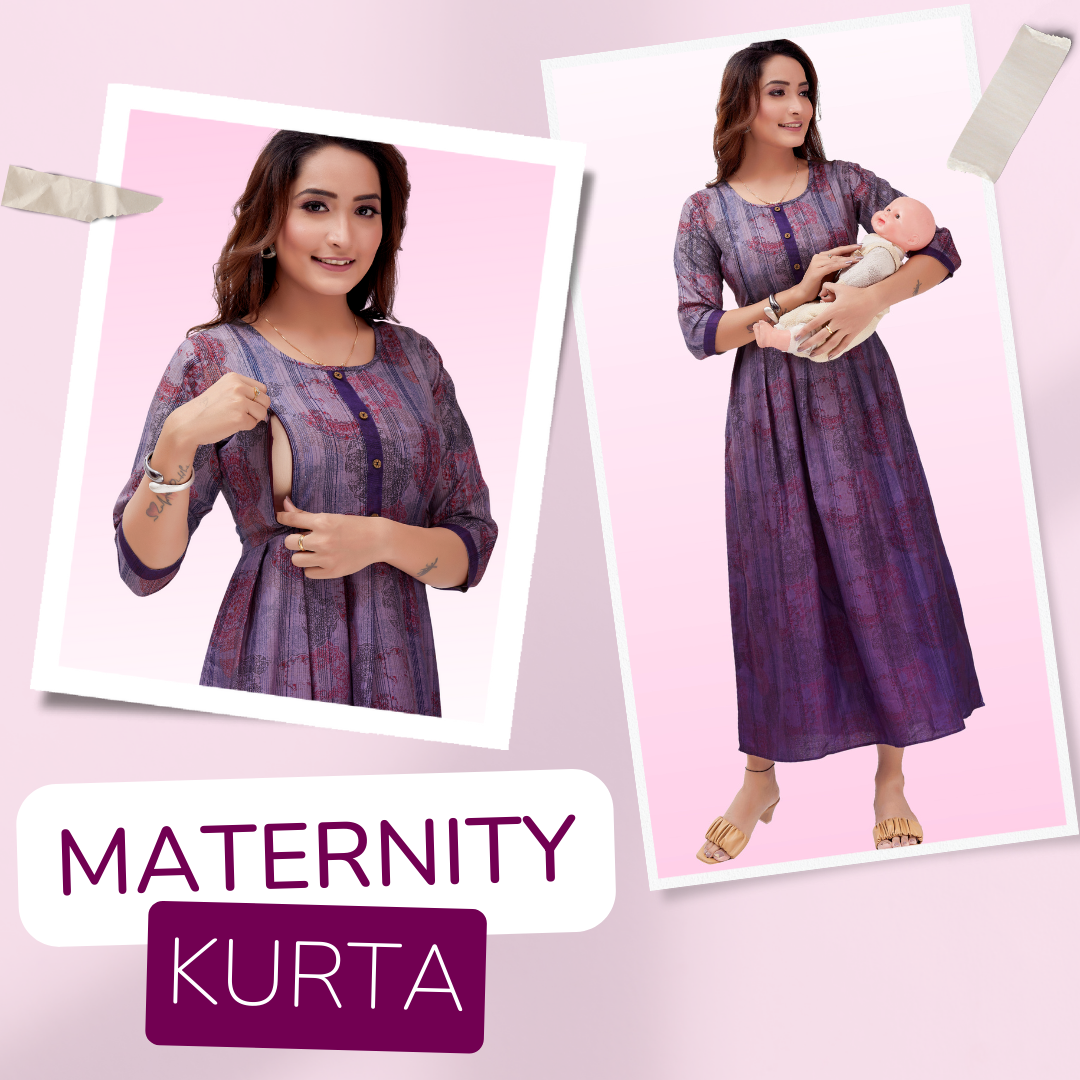 Printed Multi Cotton Maternity Kurta