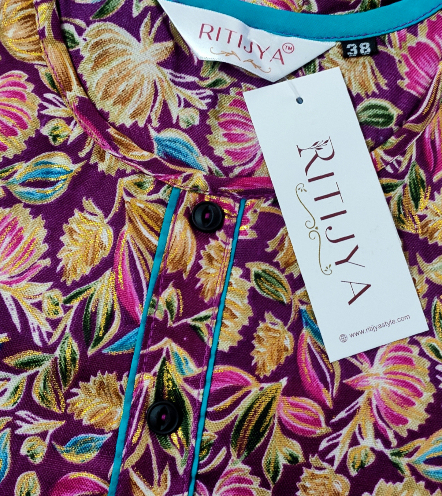 Matchless Wine Cotton Blend Printed Flared Feeding Kurta