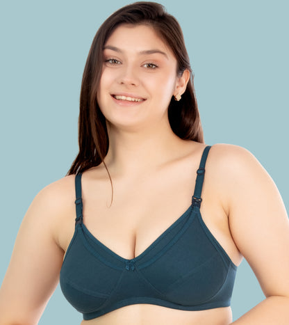 RITIJYA Women's Cotton Multicolor Full Cup Non Padded Feeding Bra/Nursing Bra/Maternity Bra Combo - Pack of 3