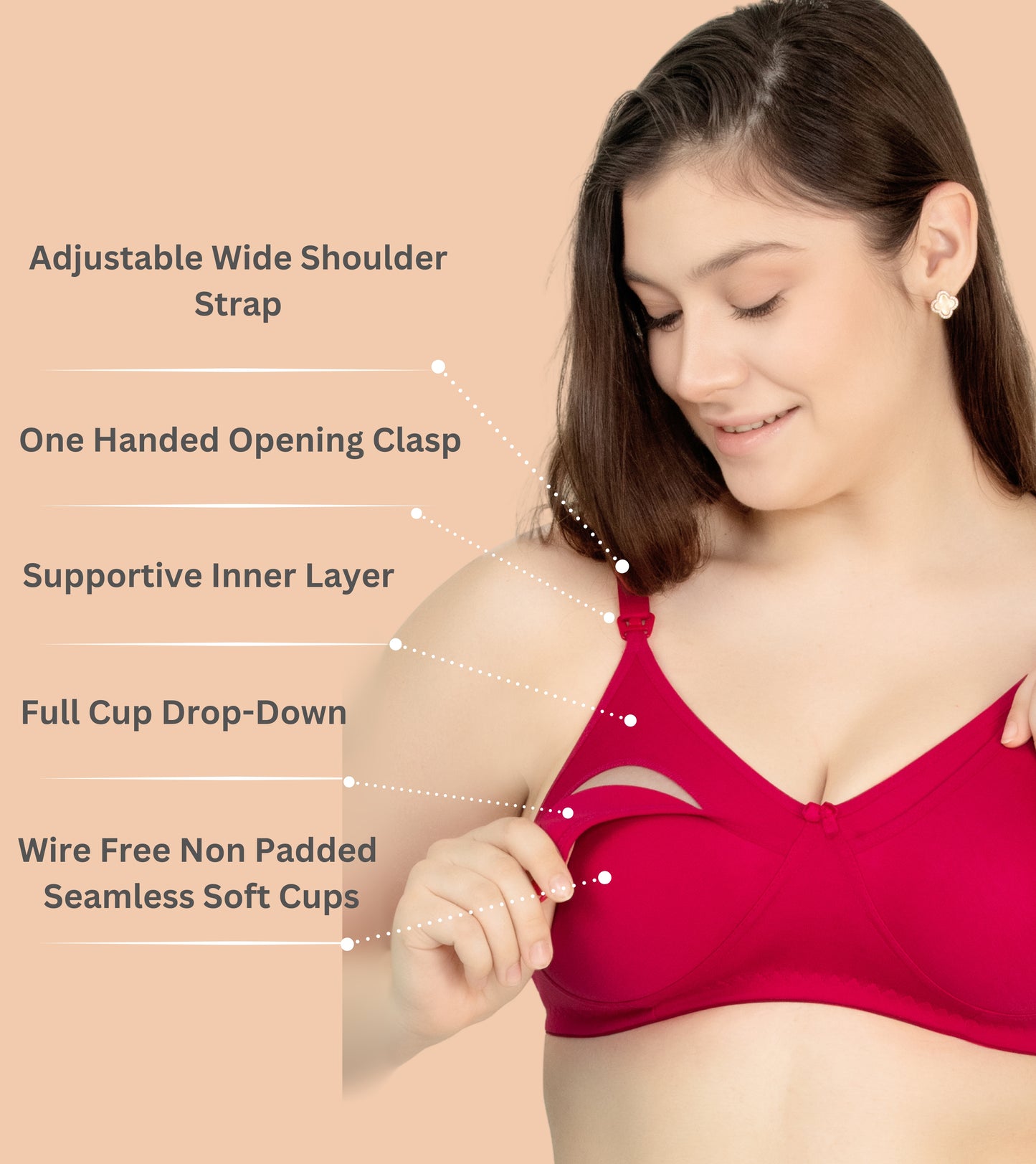 RITIJYA Women's Cotton Multicolor Full Cup Non Padded Feeding Bra/Nursing Bra/Maternity Bra Combo - Pack of 3