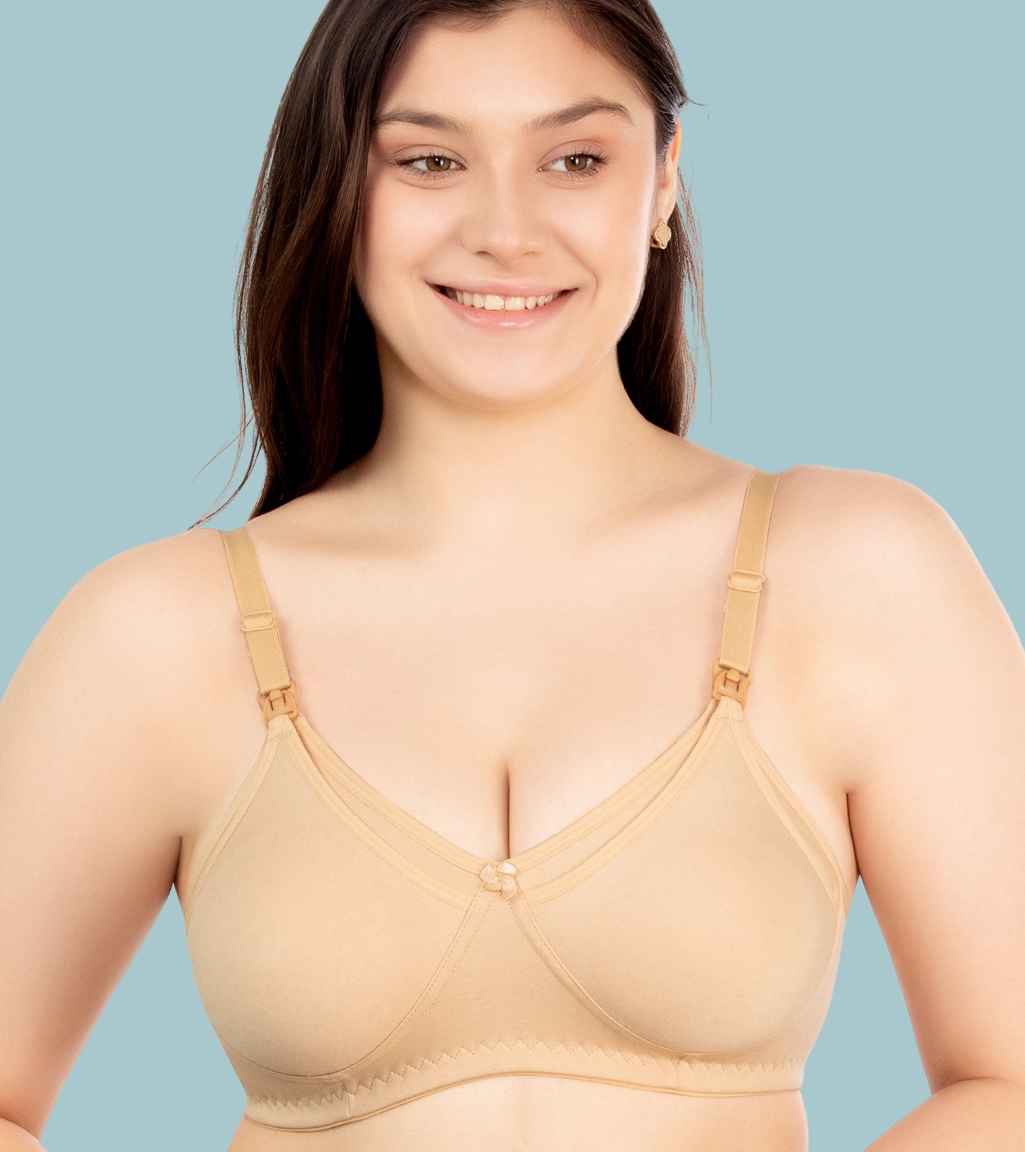 RITIJYA Women's Cotton Multicolor Full Cup Non Padded Feeding Bra/Nursing Bra/Maternity Bra Combo - Pack of 3