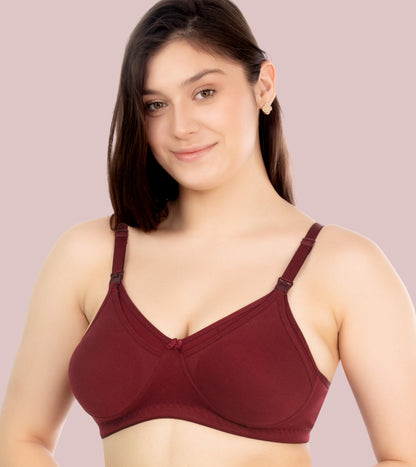 RITIJYA Women's Cotton Multicolor Full Cup Soft Padded Feeding Bra/Nursing Bra/Maternity Bra Combo - Pack of 3